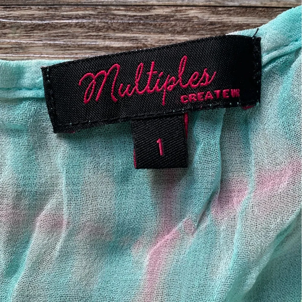 Multiples Createur Colorful Sheer Tunic Top S - Image 2