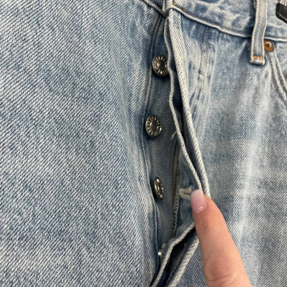 NWT Agolde Riley High Rise Straight Crop Denim Button Fly Jeans Shatter Size 32 - Image 7