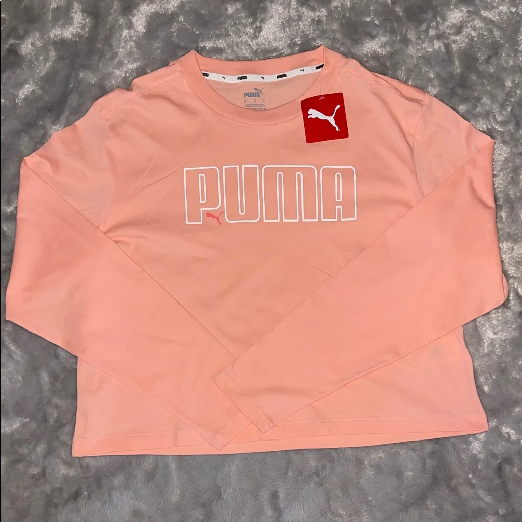 Puma Long Sleeve Apricot Blush Tee Size XL - Image 2