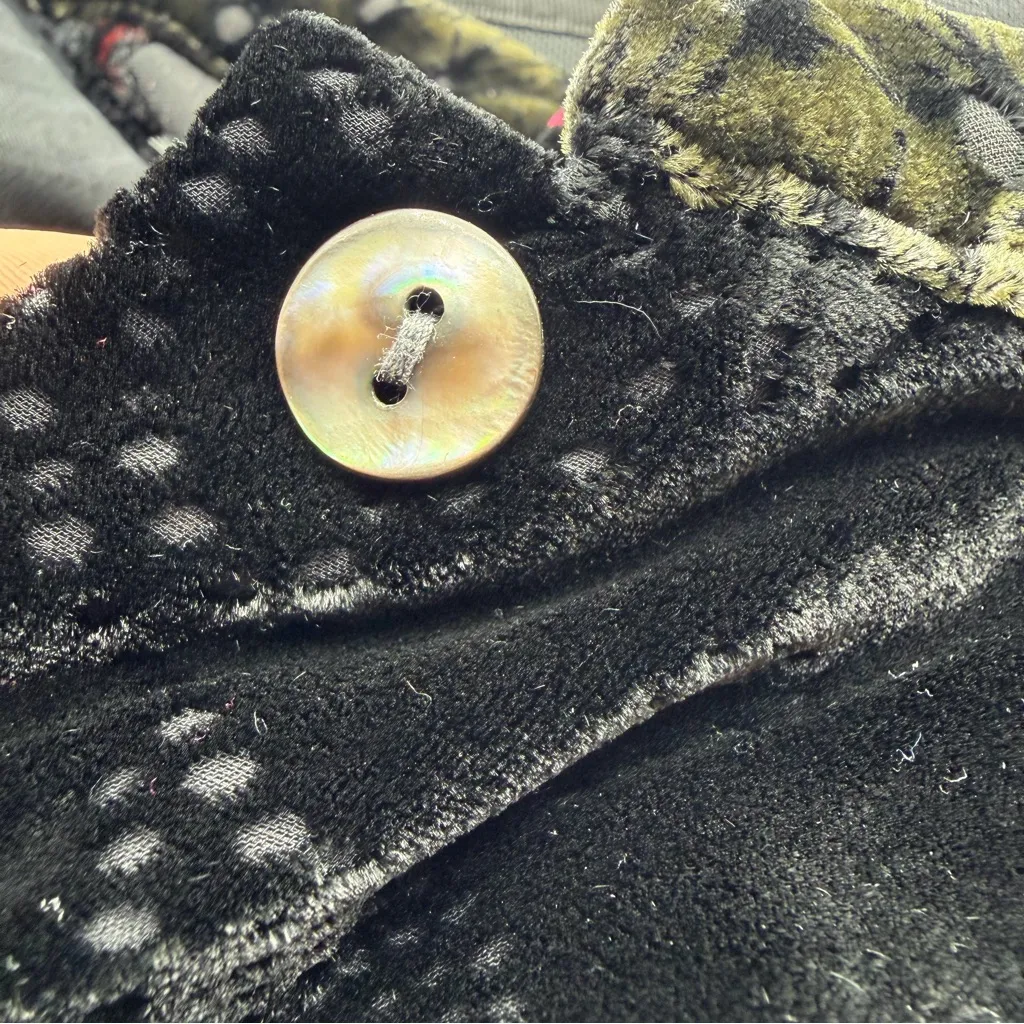 Vintage Koos Of Course Burnout Velvet Patchwork Art To Wear Button Jacket Tunic Black Size M - Image 12