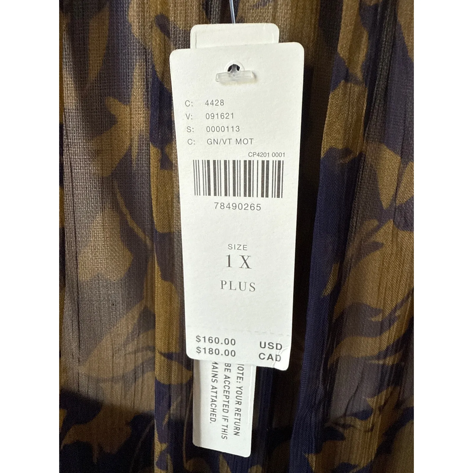 Anthropologie NWT The Marais Chiffon Mini Dress Women’s Size 1X Green Printed - Image 5