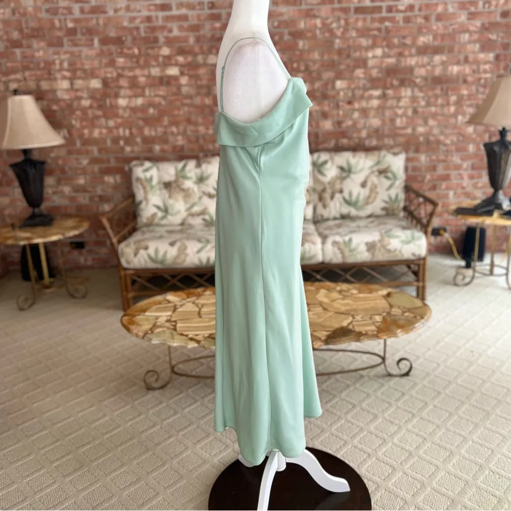 B. Darlin Dress Slip Satin Knit Midi Sleeveless Mint Green Cocktail Party 11/12 - Image 8