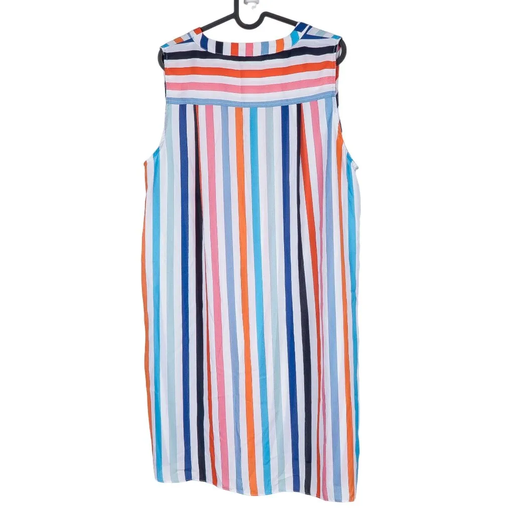 Cato Tunic Top XL Womens Striped Colorful Long Summer Sleeveless Swim Cover Up - Image 2