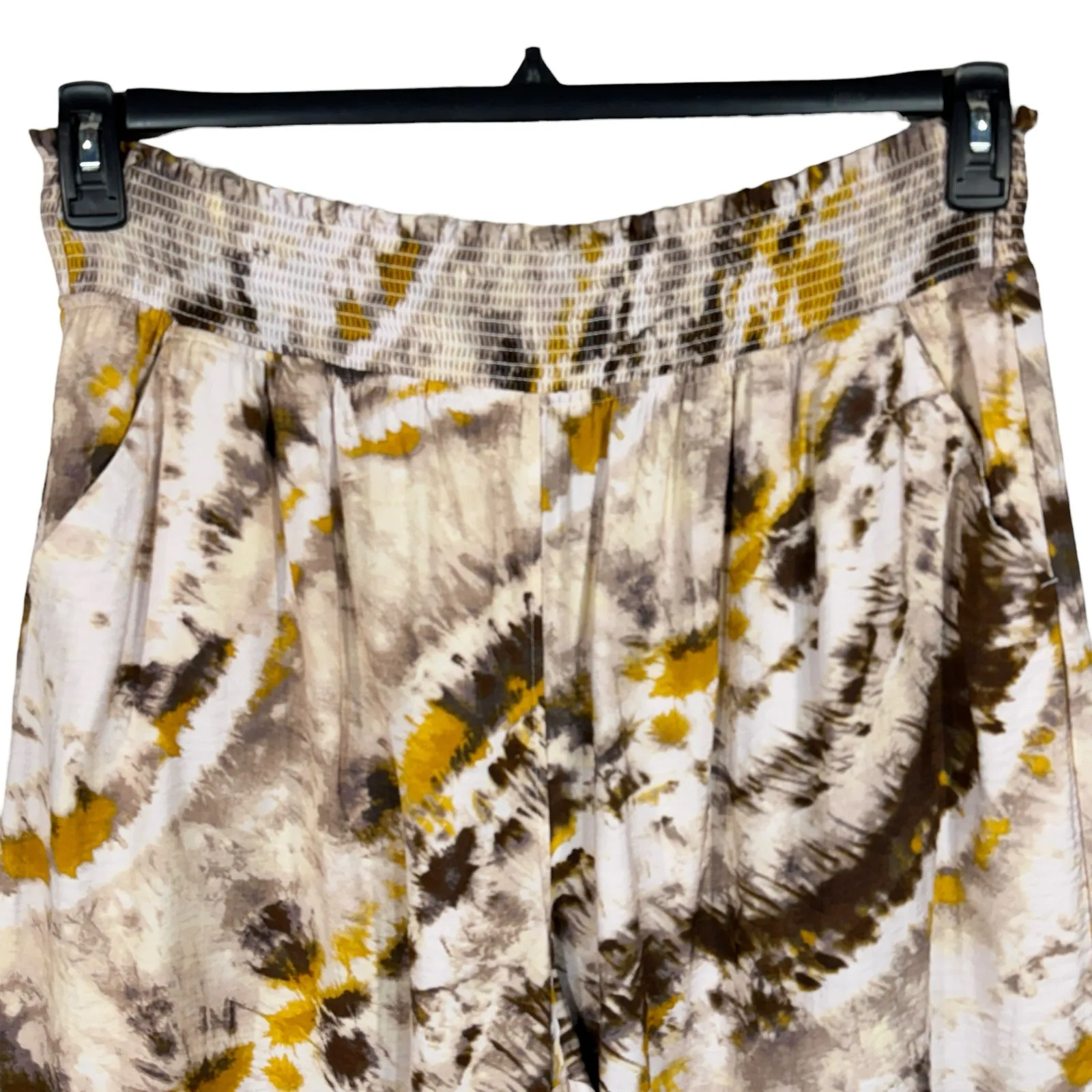 Simply Vera Vera Wang X-Large Wide-Leg Crop Pants Tie-Dye Pockets Smocked Multi - Image 2