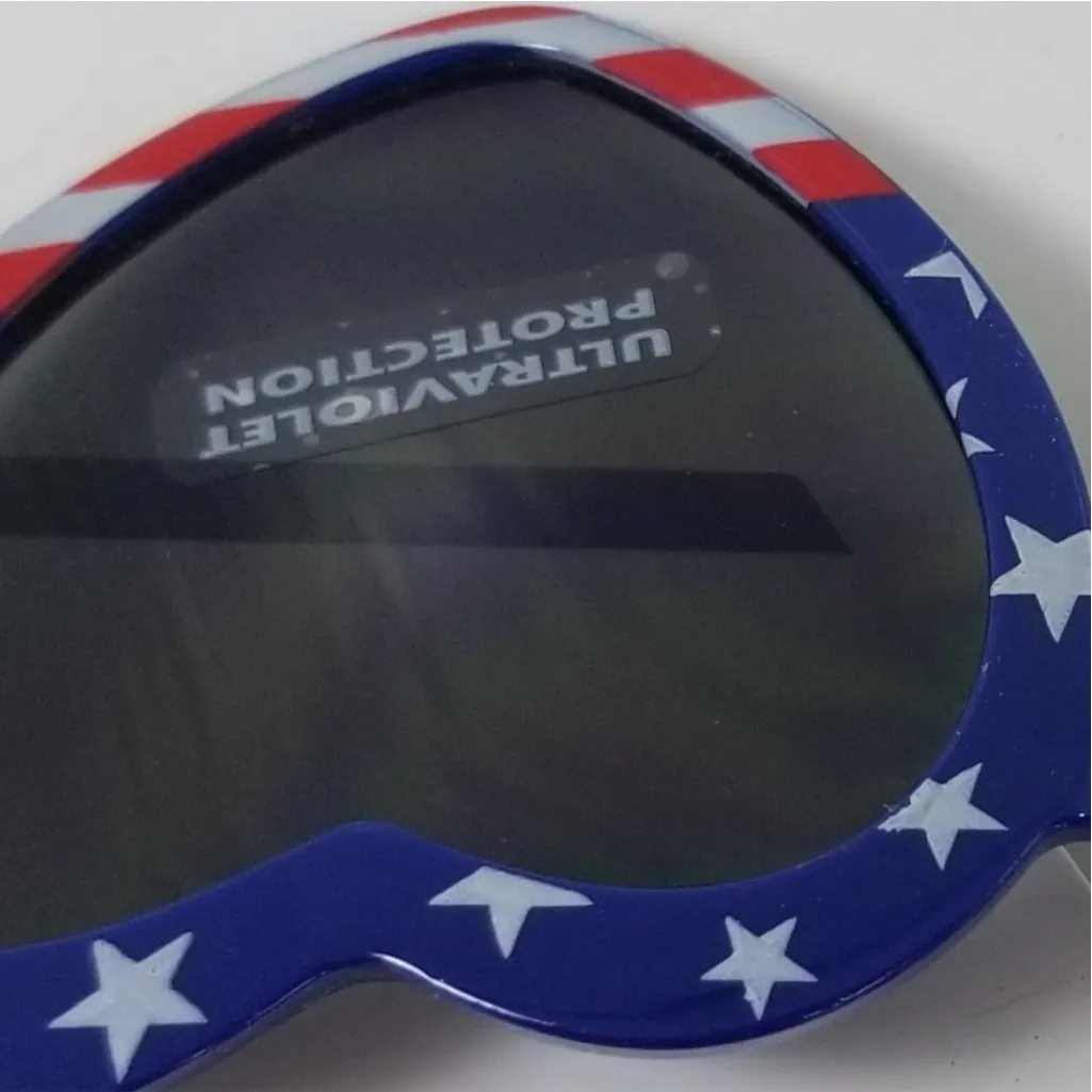 USA American‎ flag heart sunglasses with UV protection Red - Image 5