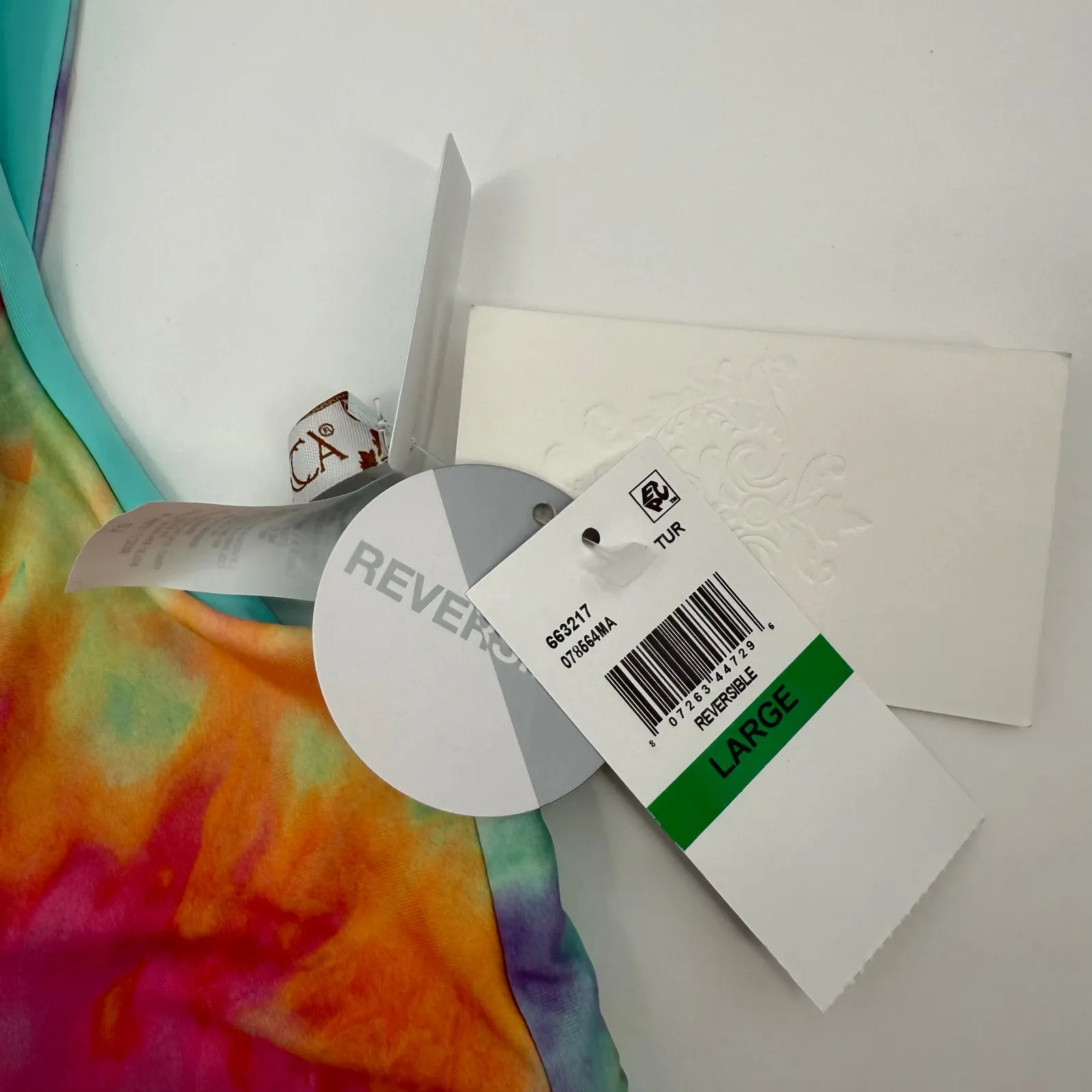 Becca Natalie Bikini Top Size Large NWT Reversible Tie Dye One Shoulder Swim - Image 7