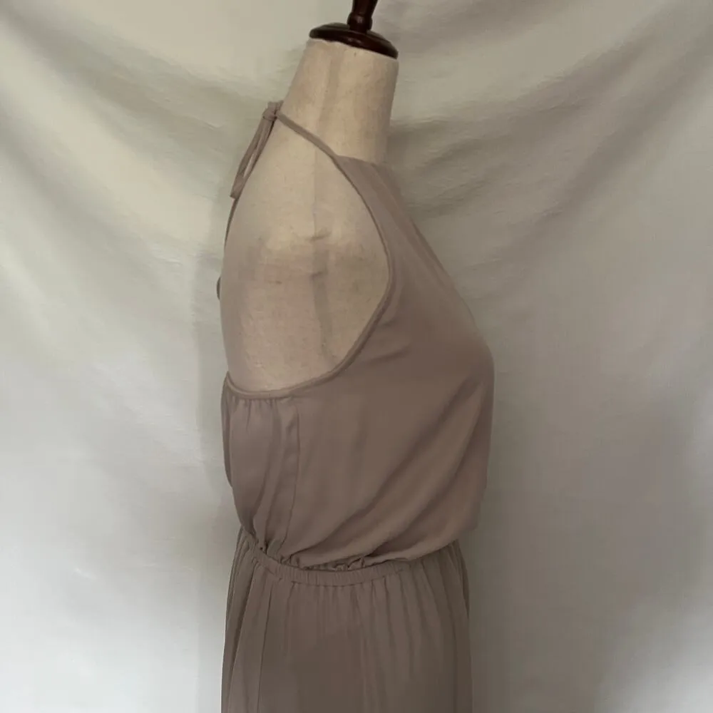 Show Me Your Mumu Heather Halter Maxi Dress Size Medium Champagne Sheer Prom - Image 6