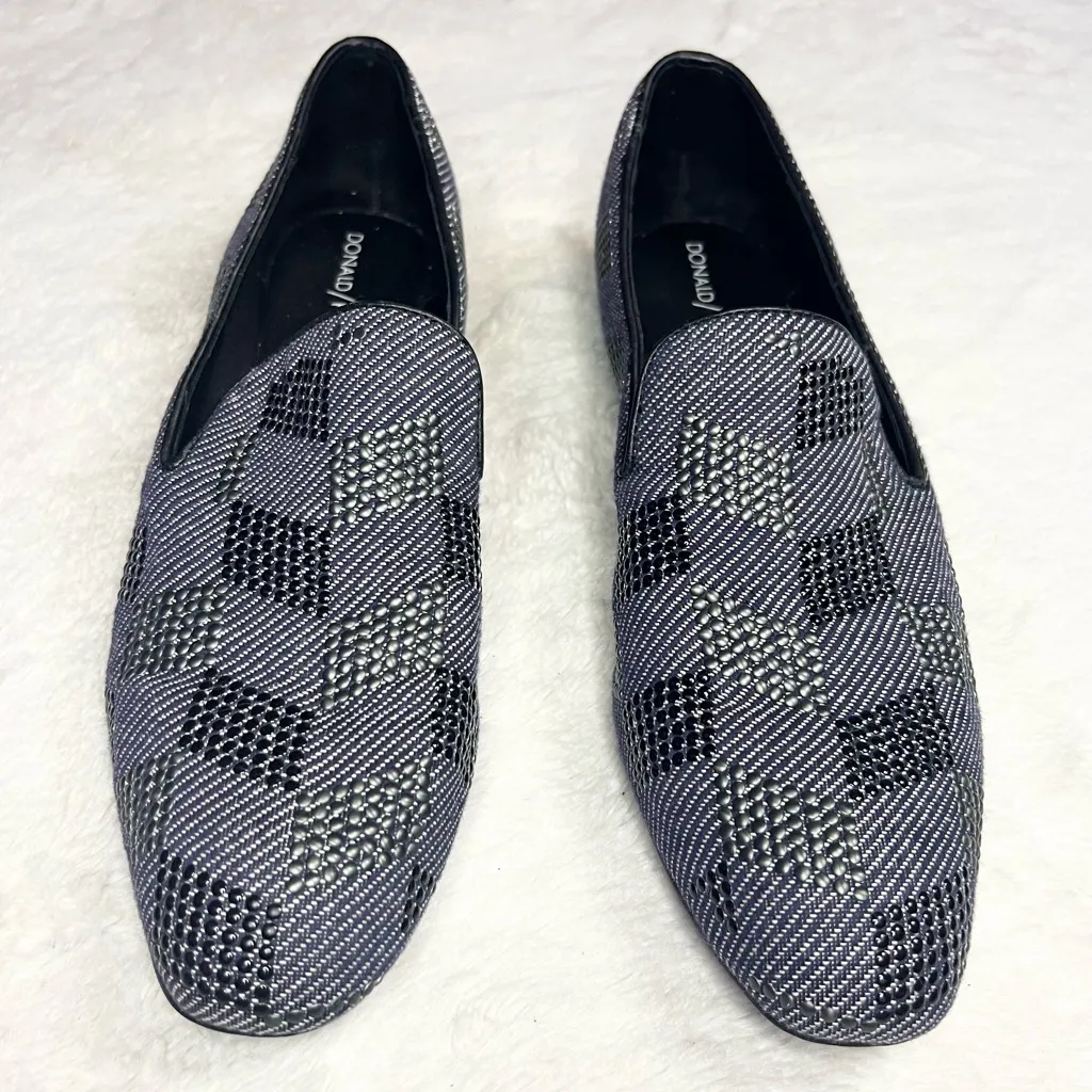 Donald J. Pliner LYLE Blue Embellished Luxury Loafers Size 10 Narrow Width Black - Image 3