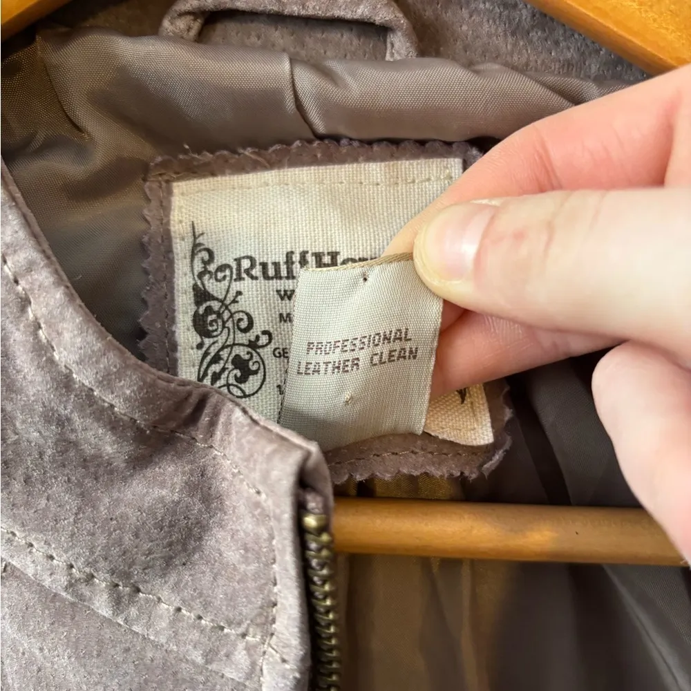 Ruff Hewn Taupe Leather Jacket - Image 8