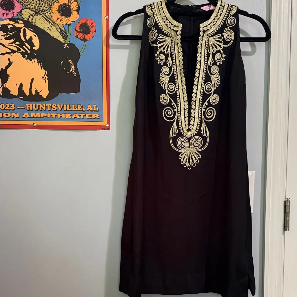 Lilly Pulitzer Carlotta Stretch Shift Dress in Black Onyx Tidal Wave - Image 11