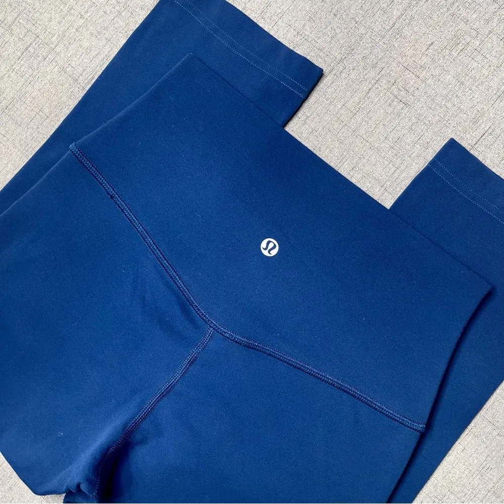 Lululemon Align High Rise Crop Leggings Pant Blue 4 - Image 9