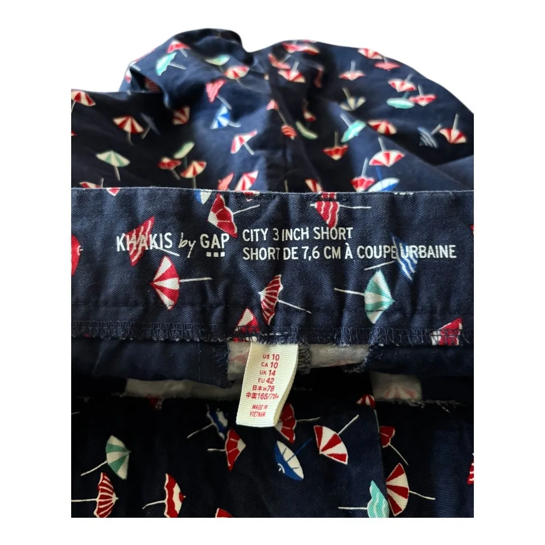 Khaki's by Gap City 3 inch Shorts Size 10 Blue Beach Umbrellas - Image 4