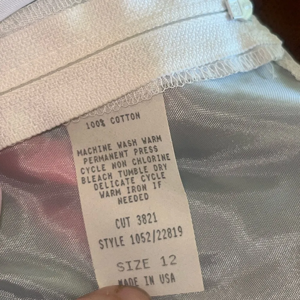 VINTAGE 80S 2 PIECE CROPPED TOP DRESS 12 White - Image 14