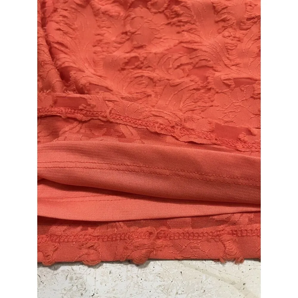 Lauren Conrad Flocked Ruffle Sleeveless Tank Top 3X Women's Shirt Spanish Coral - Image 12