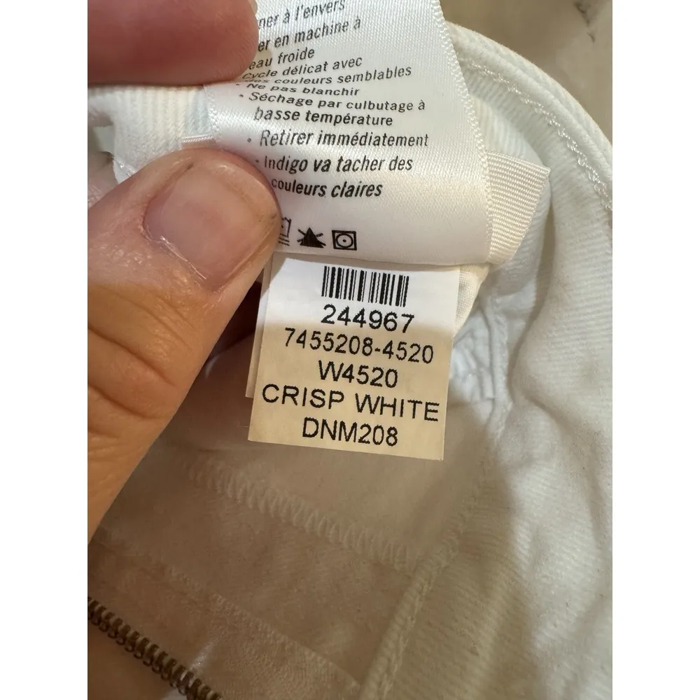 paige sloane Denim Jeans In Crisp‎ White Size 34 Raw Hem Boot Cut Slim Trouser - Image 8