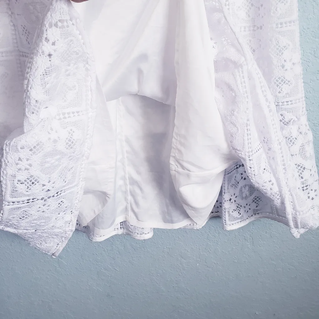 Kate Spade White Lace Flounce Shift Dress - Image 7