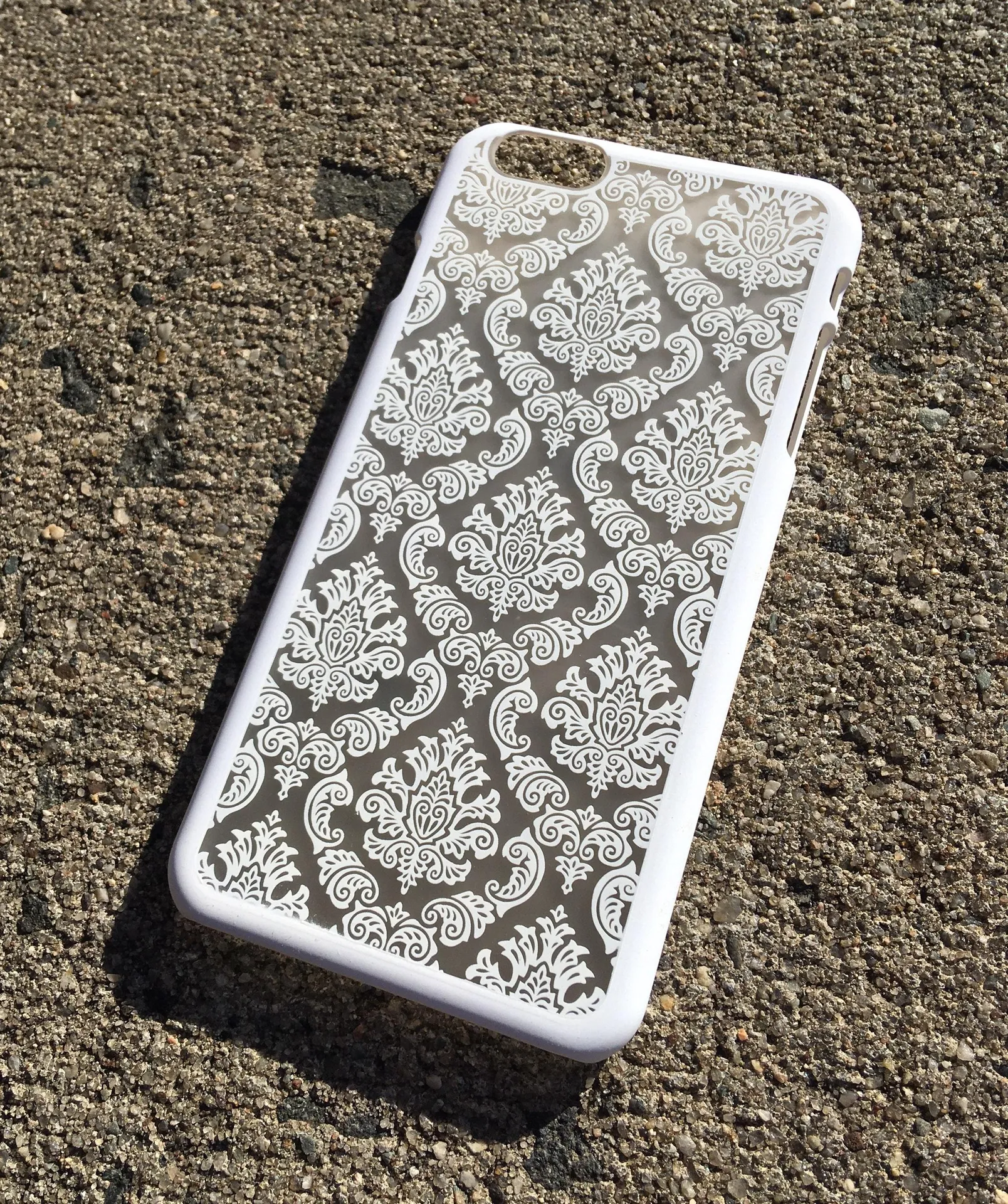 iPhone 6Plus / 6s plus Fashion Flower Lace Shockproof Case White - Image 2