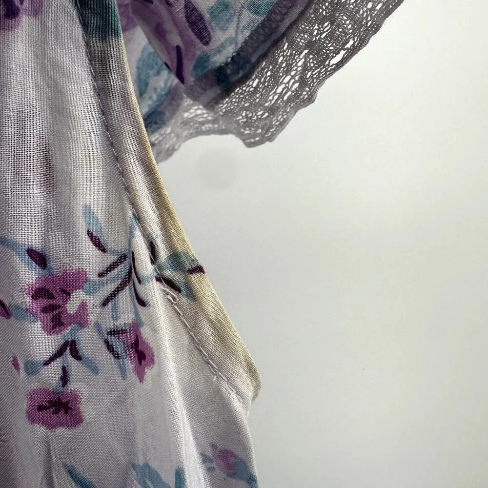 LoveShackFancy x Target Lou Dress Ruffle Tiered Floral Lace Trim Mini Purple L Size L - Image 7