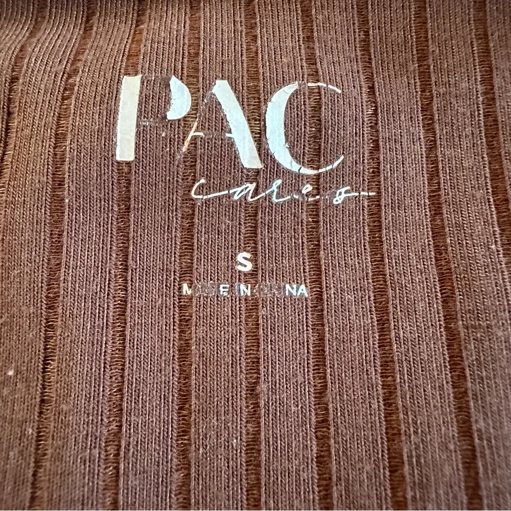 PacSun Brown Science Long Sleeve Bustier Top small - Image 4