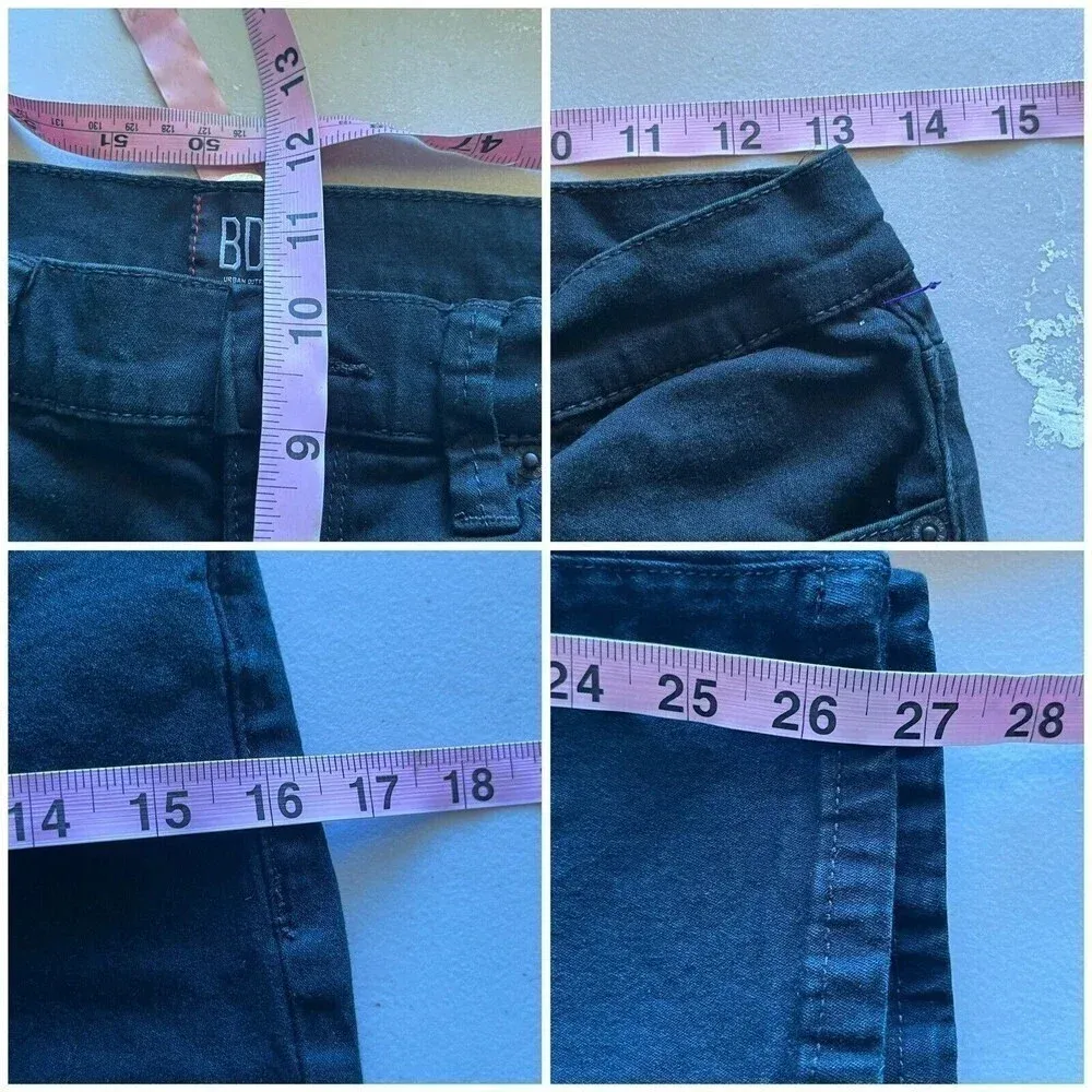 BDG Jeans Womens 29 Twig High Rise Black Distressed Cotton Blend Denim Grunge - Image 3