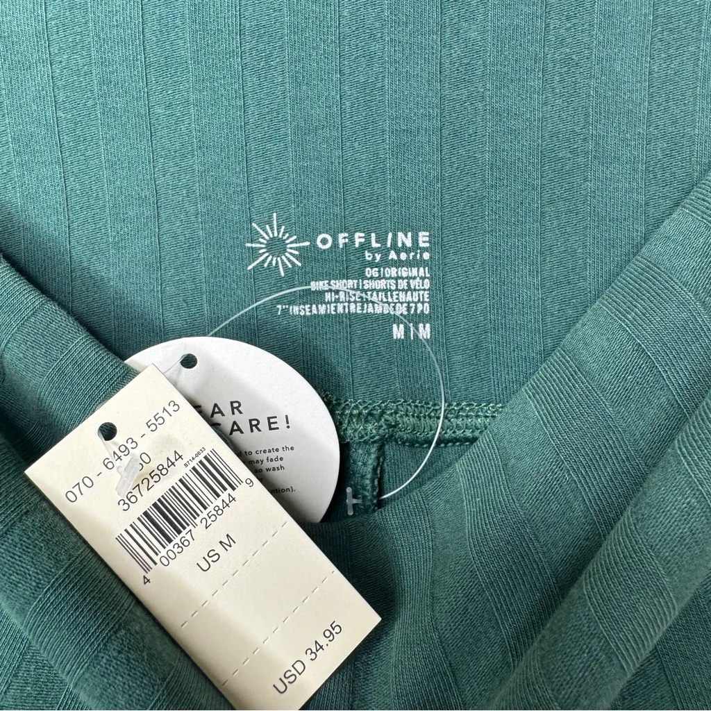 NWT Aerie Offline OG Groove Bike Short 7” Inseam M Medium Lettuce Hem Ribbed NEW - Image 5