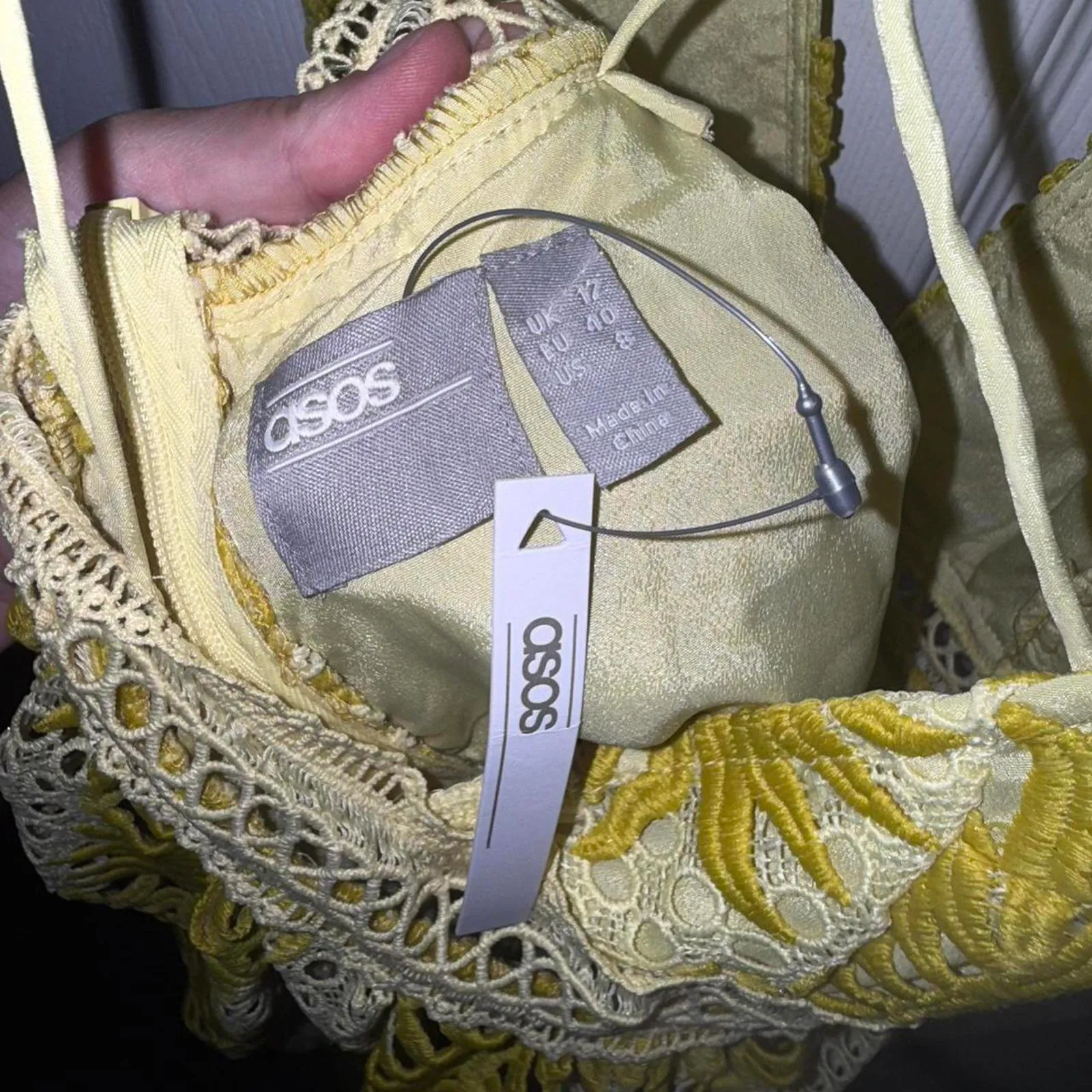 ASOS EDITION cutwork embroidered palm dress with maxi overlay - Image 7