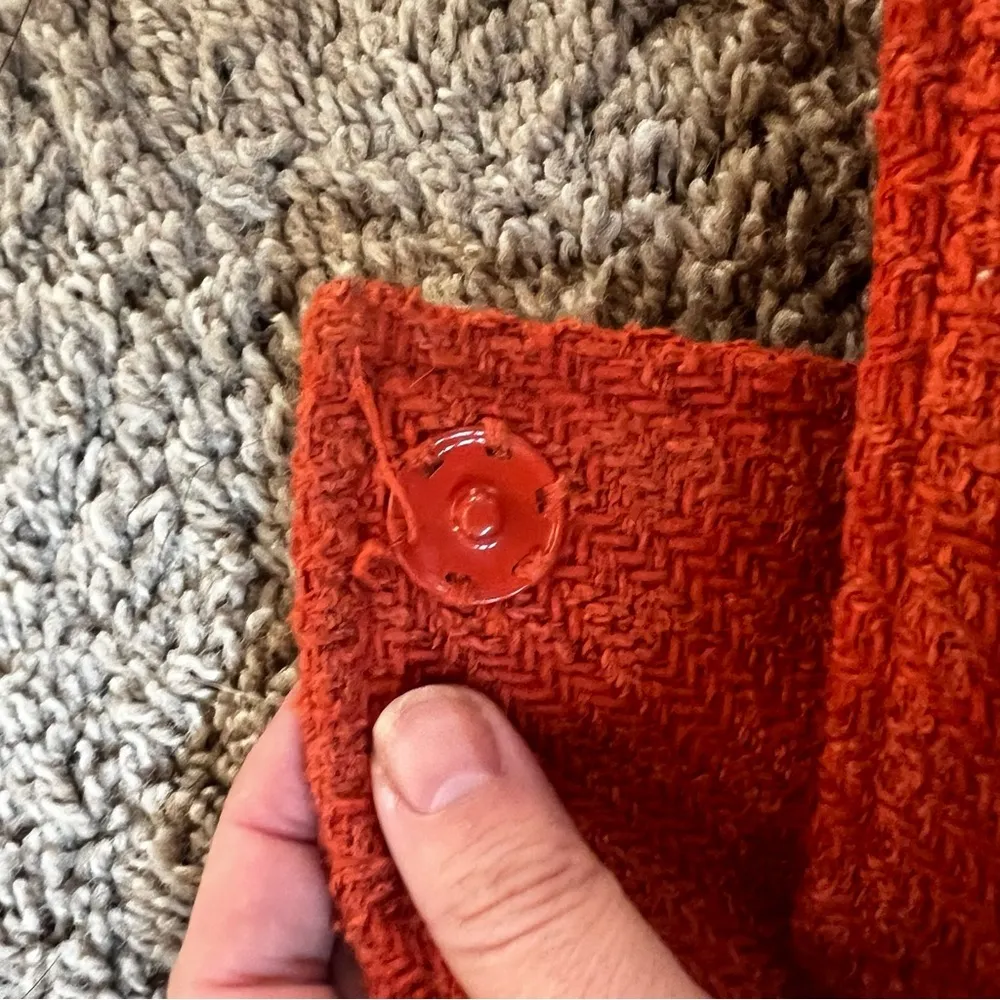 Anthropologie Tulle long tweed coat in burnt orange - Image 4