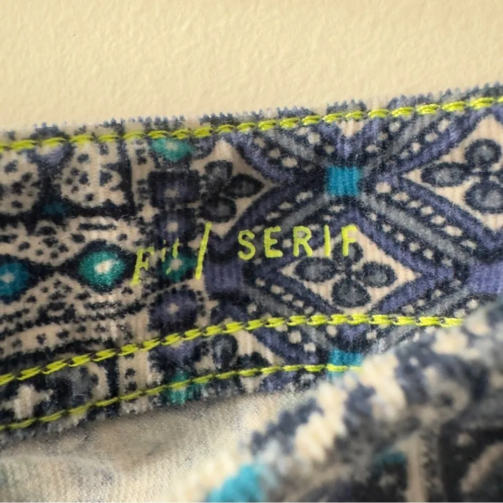 Pilcro and the Letterpress Anthropologie Blue Patterned Patchwork Corduroy Pants - Image 11