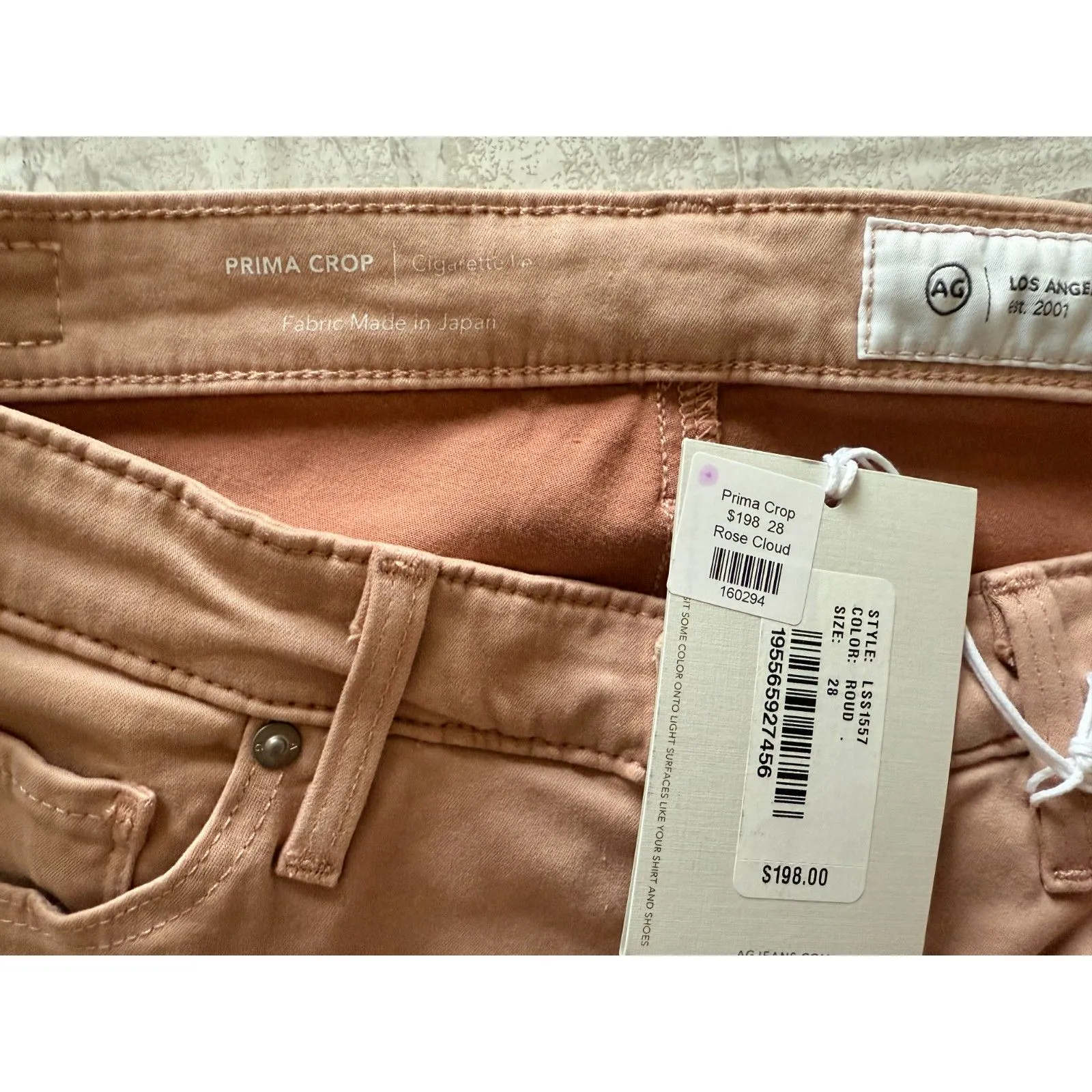 NWT AG The Prima Cigarette Leg Skinny Rose Cloud Mid Rise Jeans Sz 28 MSRP $198 - Image 6