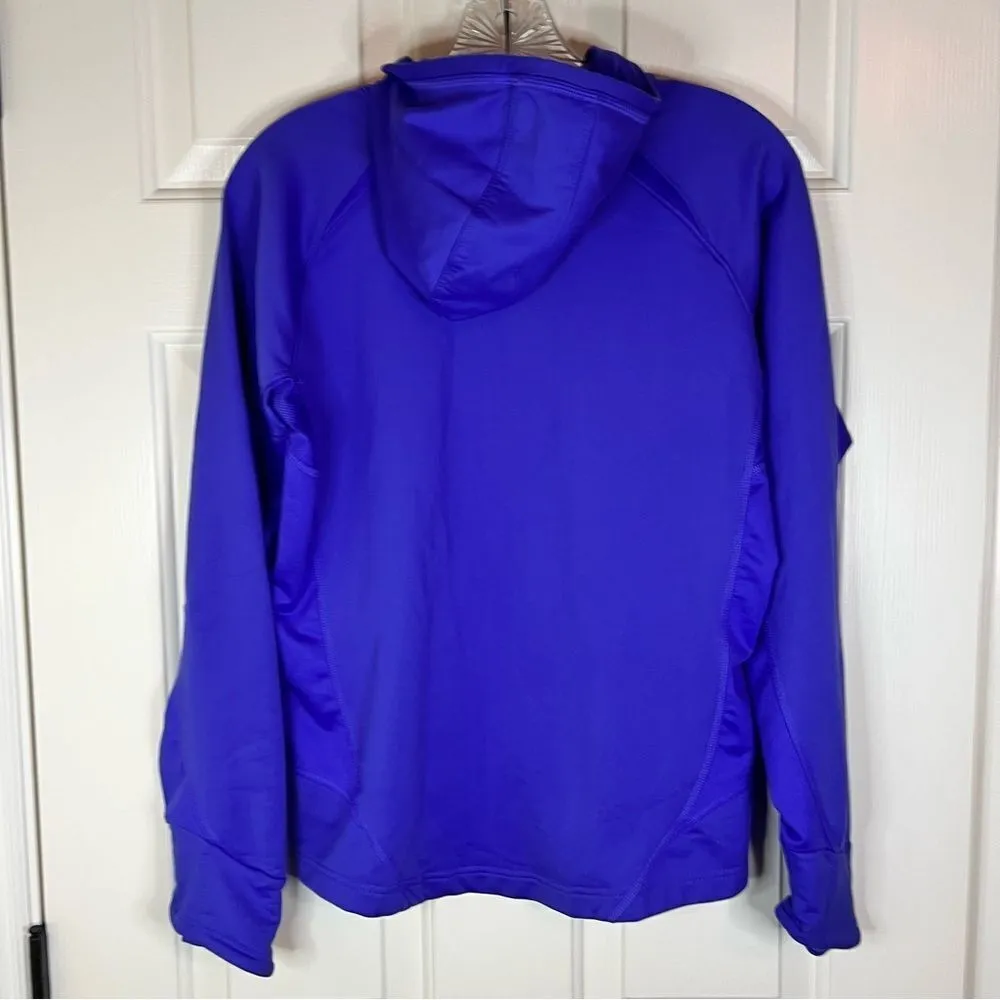 Nike 1/4 Zip Hooded SweatShirt Blue Size Medium‎ Fleece Lined Excellent Cond - Image 3