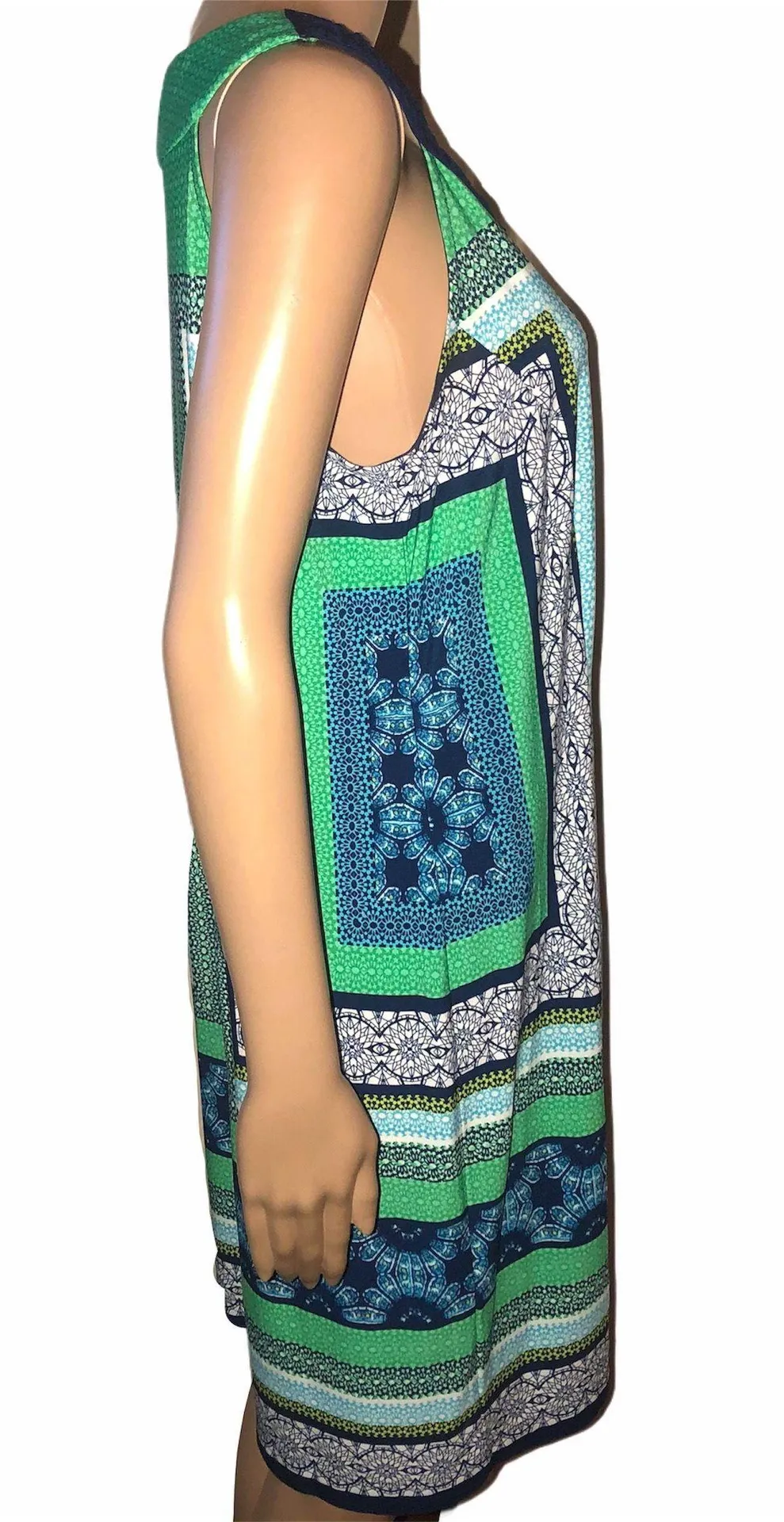 Multi Pattern Sleeveless Dress - Image 3