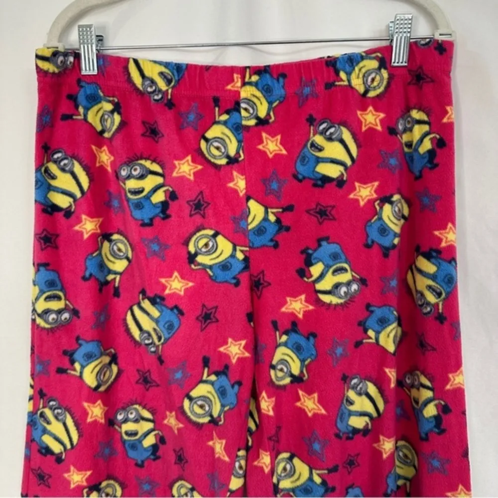 Despicable Me Minions Pink Micro Fleece Pajama Lounge Sleepwear Bottoms Sz Large - Image 2