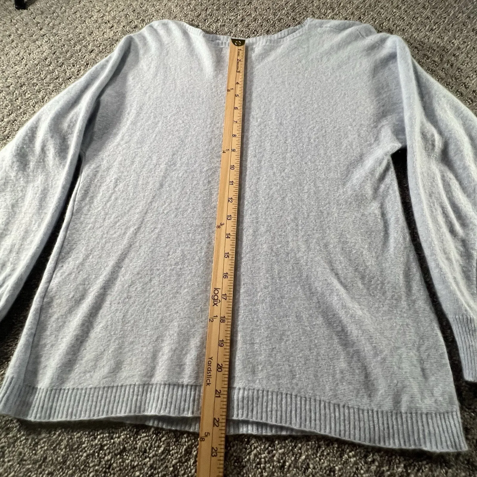 Bianco & Blu Italy Light Blue Cashmere Wool Blend Pullover Sweater Size Medium M - Image 8