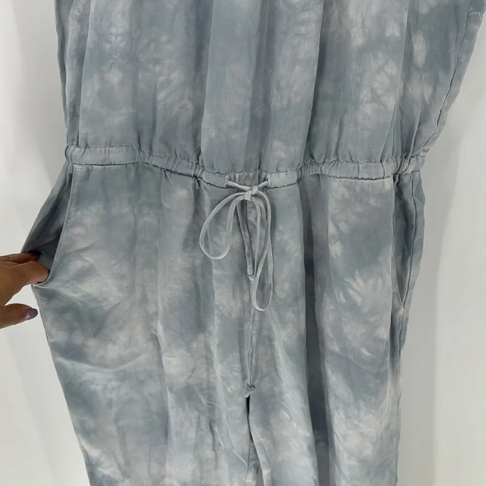 Cloth & Stone dip died tie dye blue light weight summer sleeveless jumpsuit - Image 4