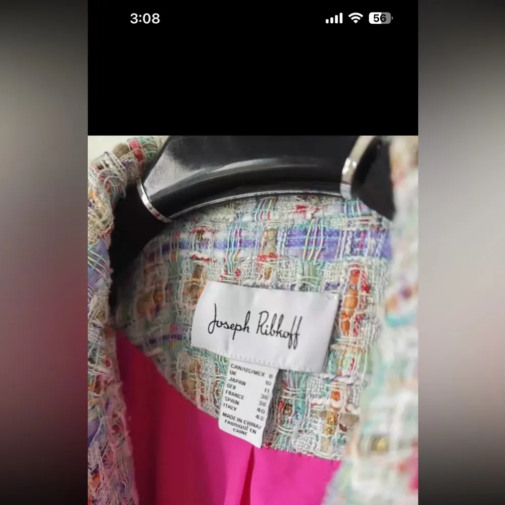 Joseph Ribkoff Multi Blazer - size 8Women's Multicolor Tweed Blazer - Image 7