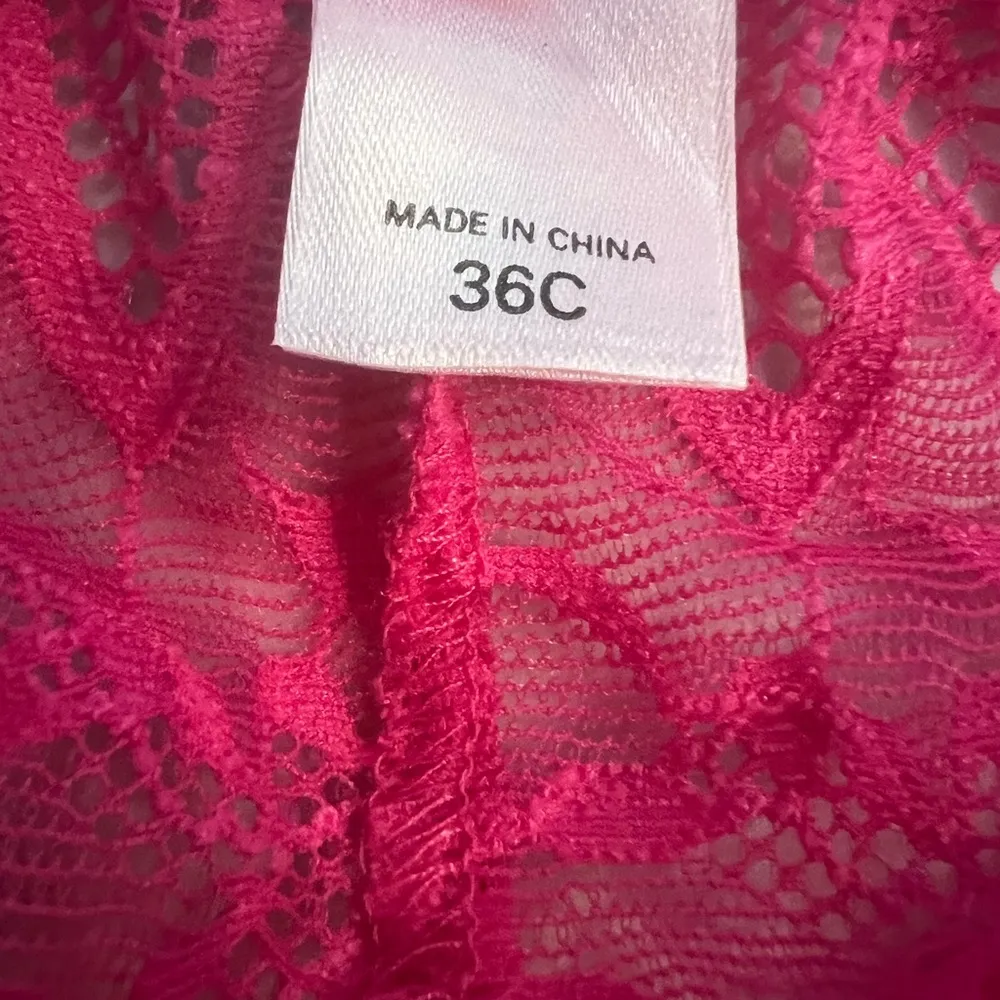 Victoria’s Secret pink floral lace underwire push up sheer teddy camisole 36C - Image 7