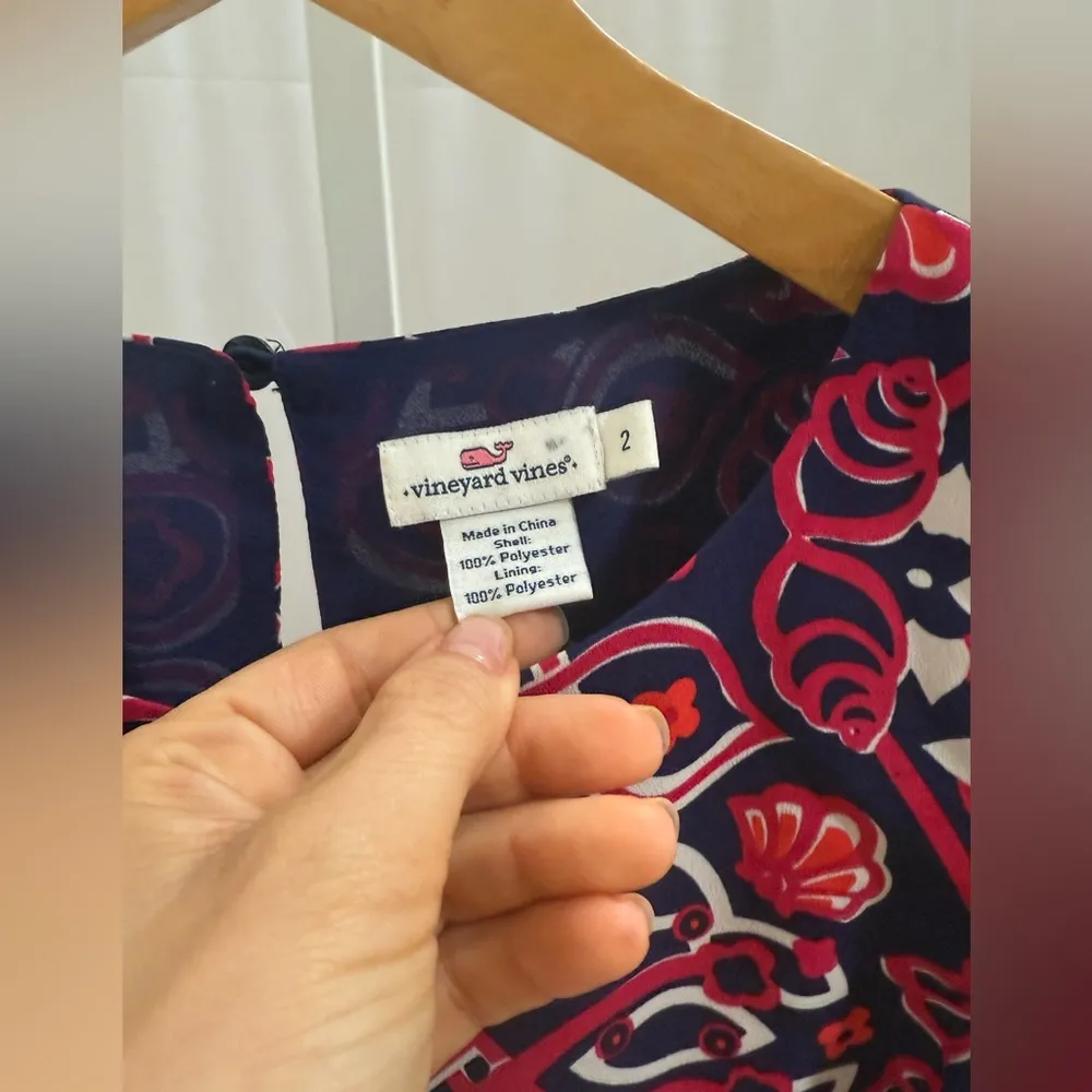 VINEYARD VINES Shell Scarf Print Sleeveless Top Size 2 - Image 3