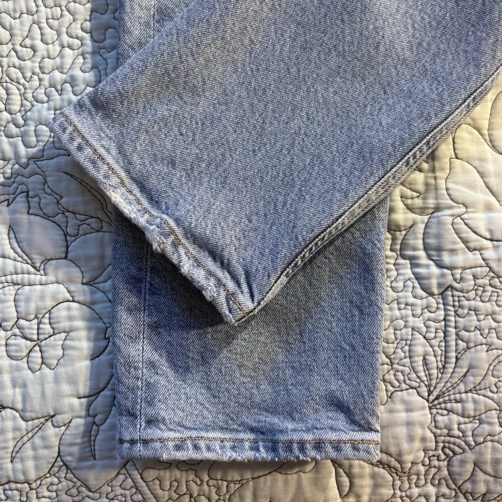 Agolde Riley High-Rise Straight Ankle Jean Light Wash Distressed Denim Sz 23🧡 - Image 7