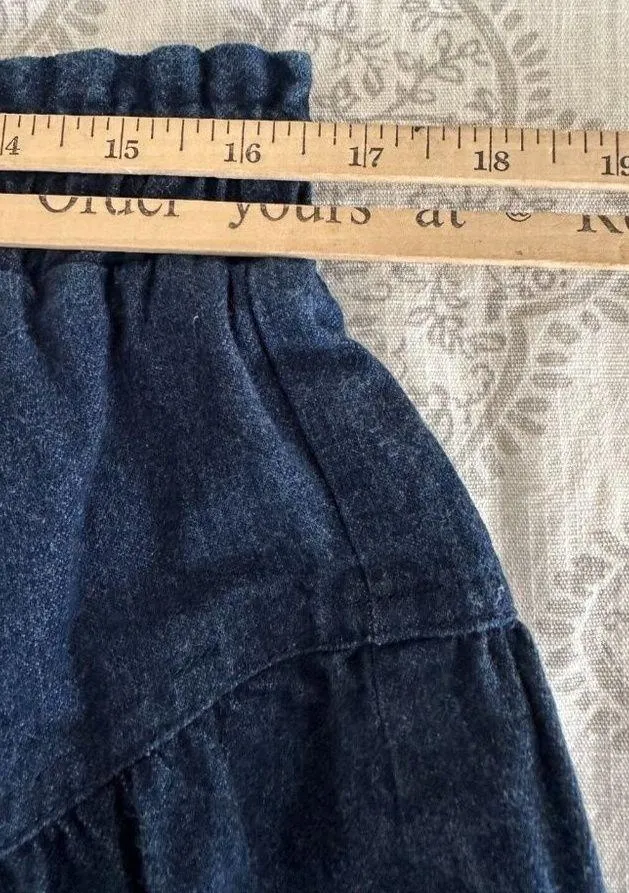 Vintage 1980s Sasson Denim Jean Skirt Size 10 Womens Blue Button Ruffle Western - Image 6