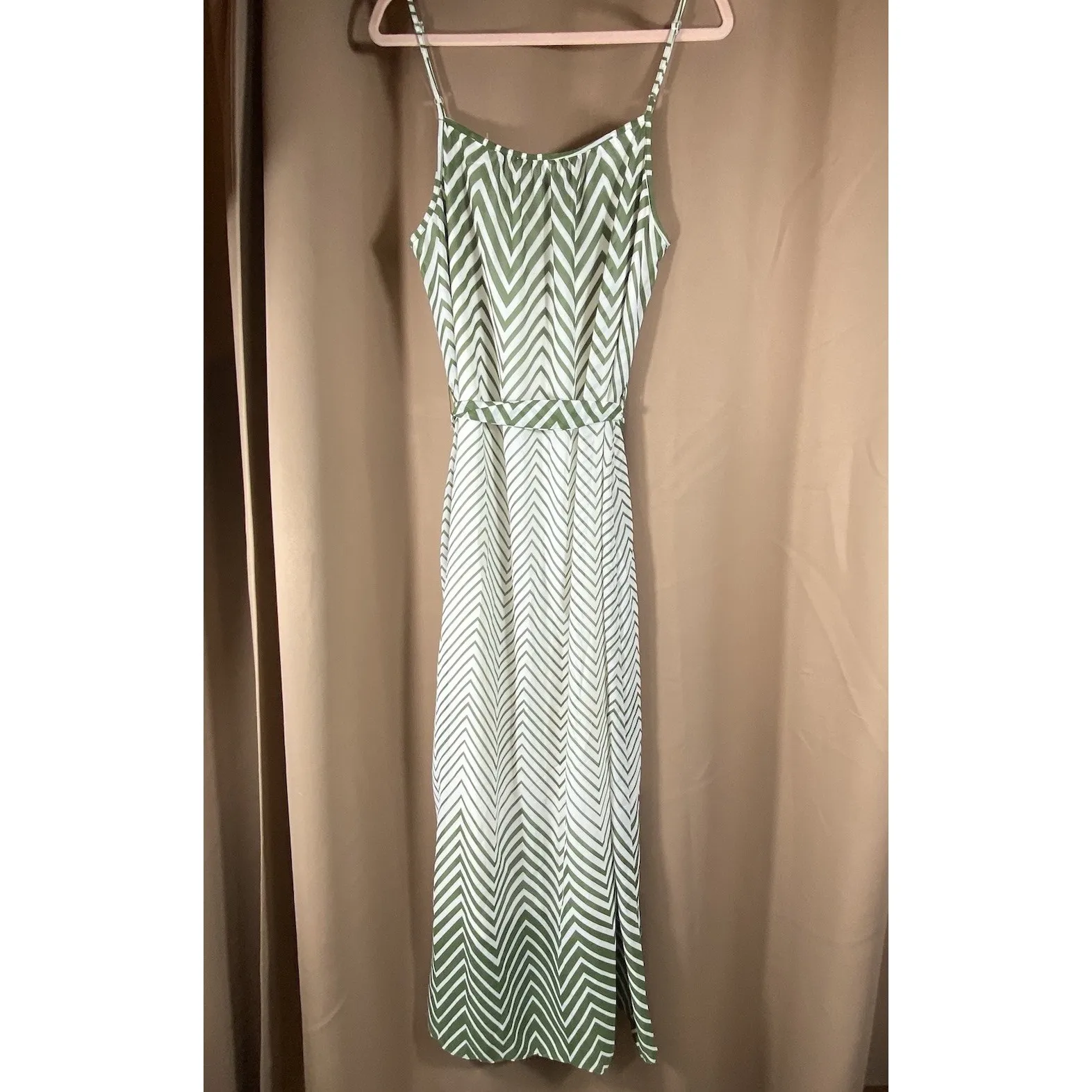 Robbie Bee Maxi Dress Size 10 Belted Sundress Sleeveless Lined Summer Spaghetti‎ - Image 3