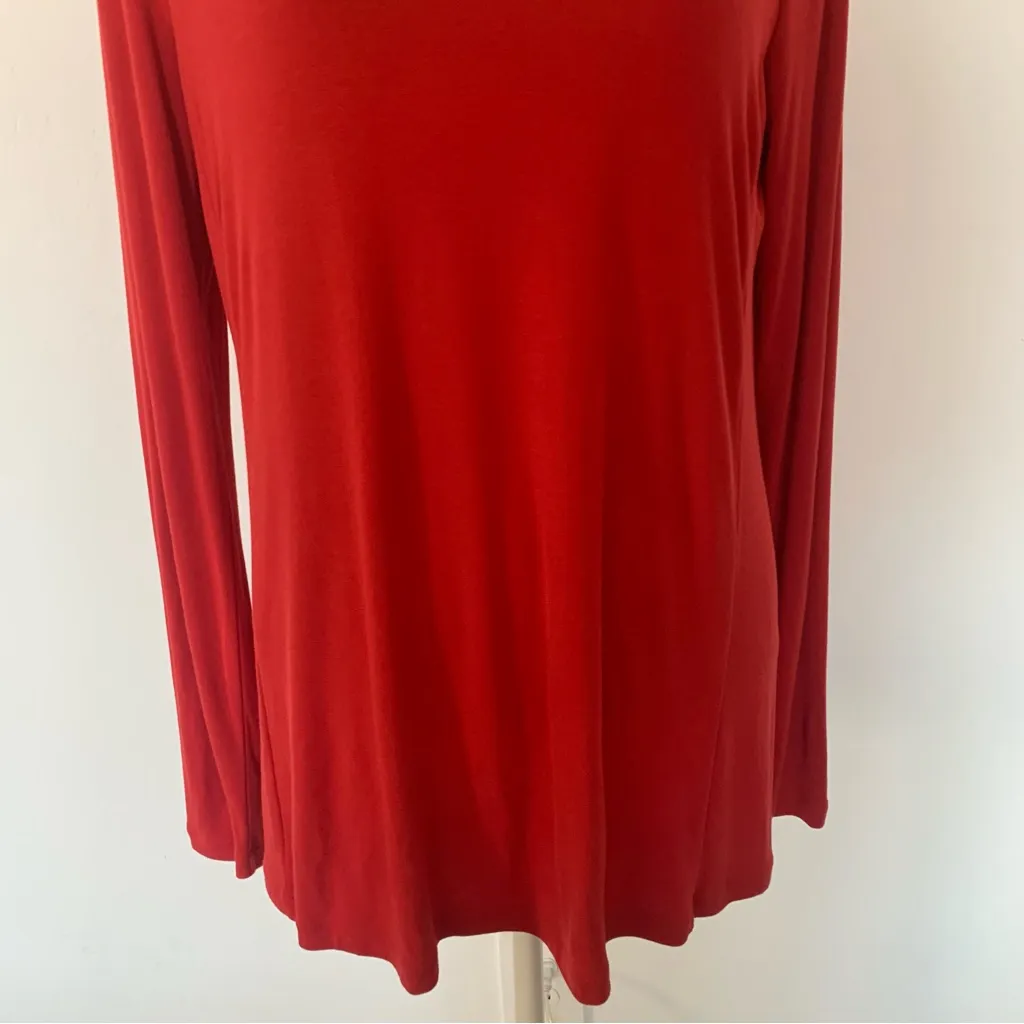 CAbi Chealsea Holiday Red Long Sleeve Round Neck Top Style 3409 Size M - Image 4