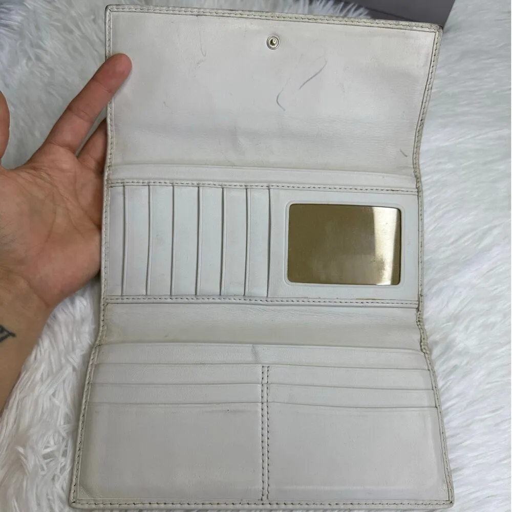COACH Brown White Signature Canvas Wallet - Image 6