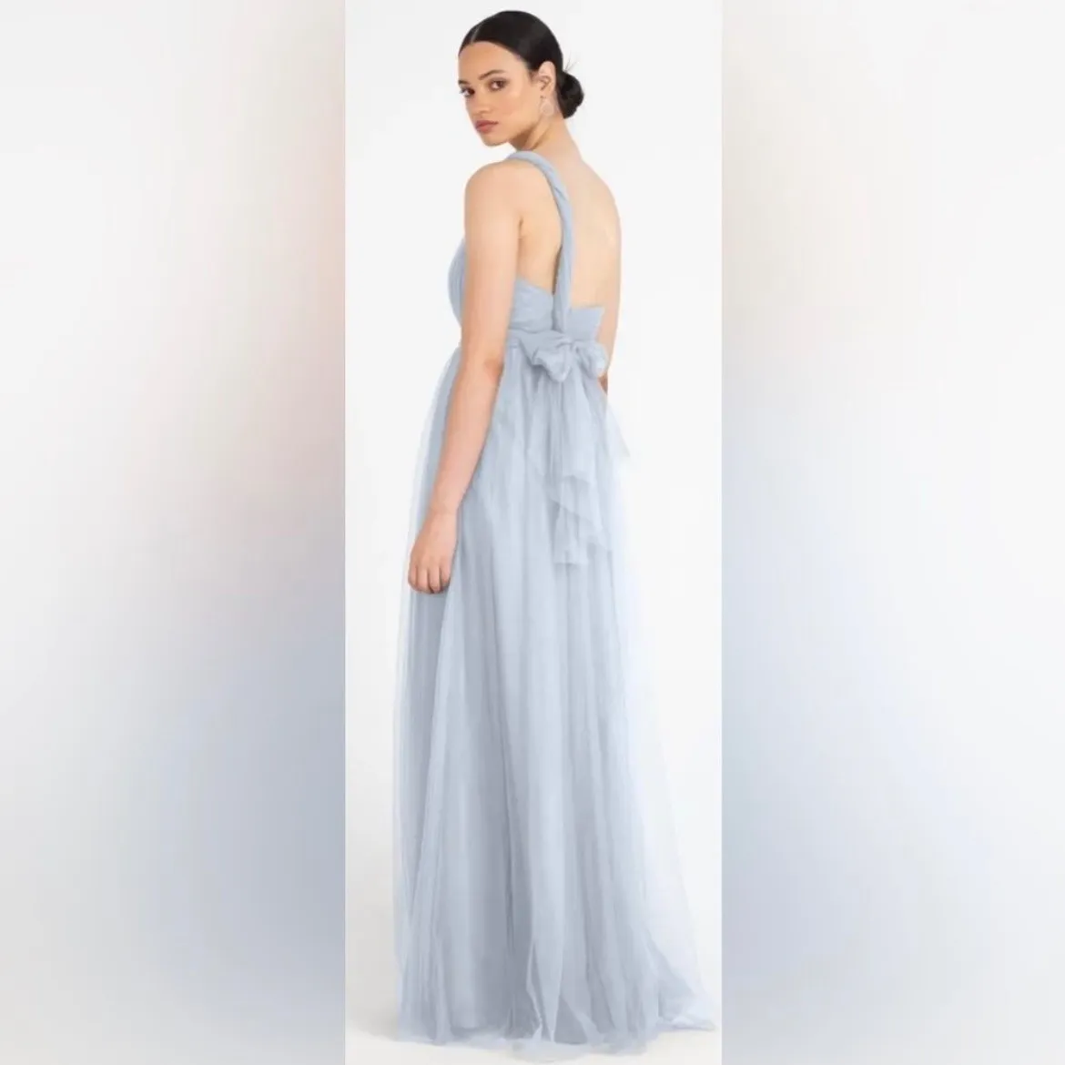 Jenny Yoo Annabelle Convertible Gown Bridesmaid Dress Tulle Gown Powder Blue 4 - Image 4