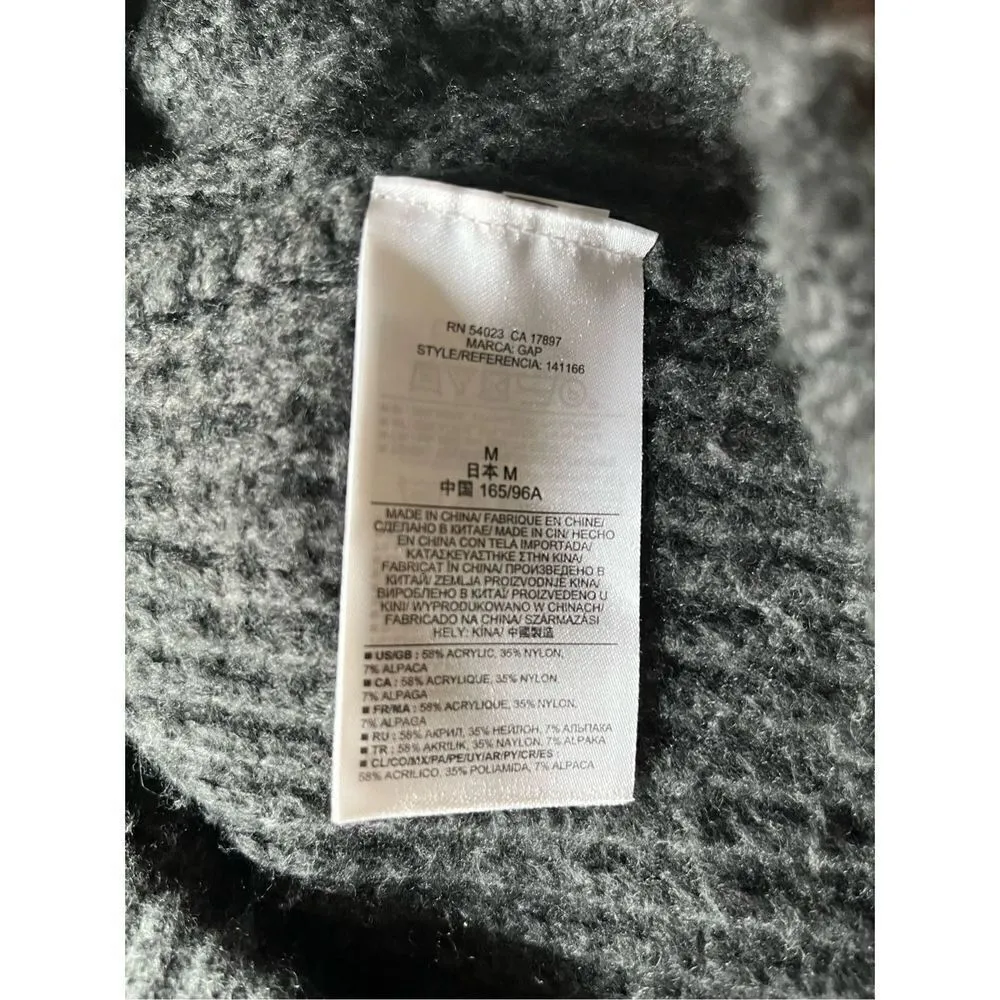 Gap Body‎ Gray Knit Alpaca Blend Oversized Pullover Sweater Medium - Image 4
