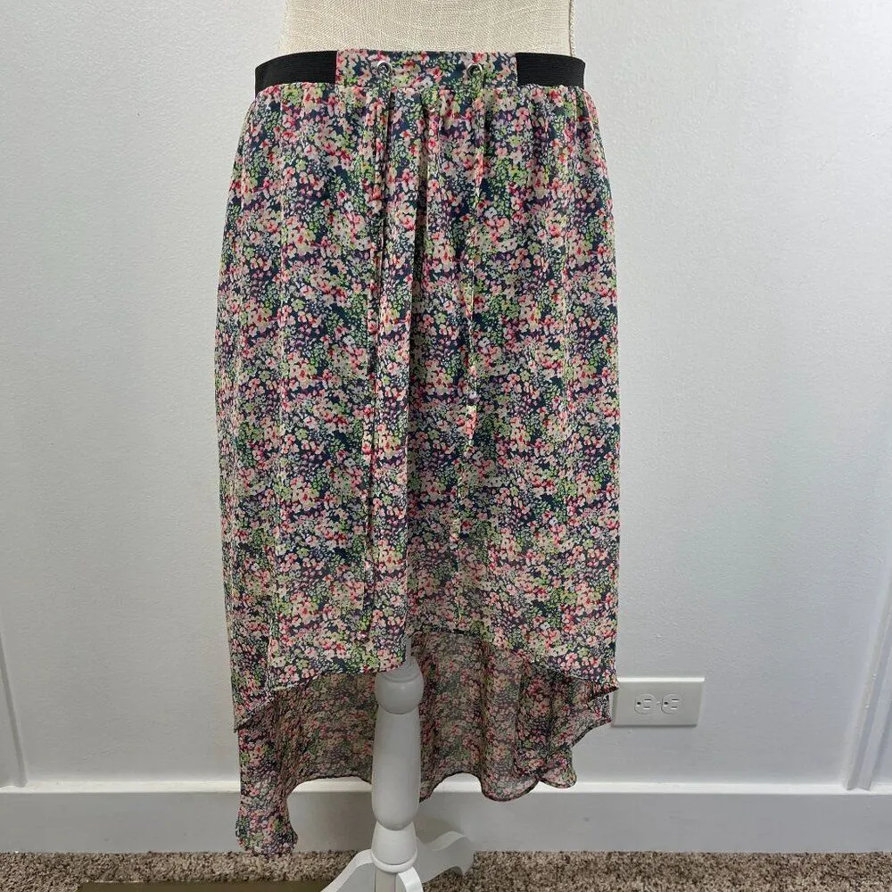Princess Vera Wang Skirt Womens M Blue Multi Ditsy Floral High Low Fairy Cottage Size M - Image 6