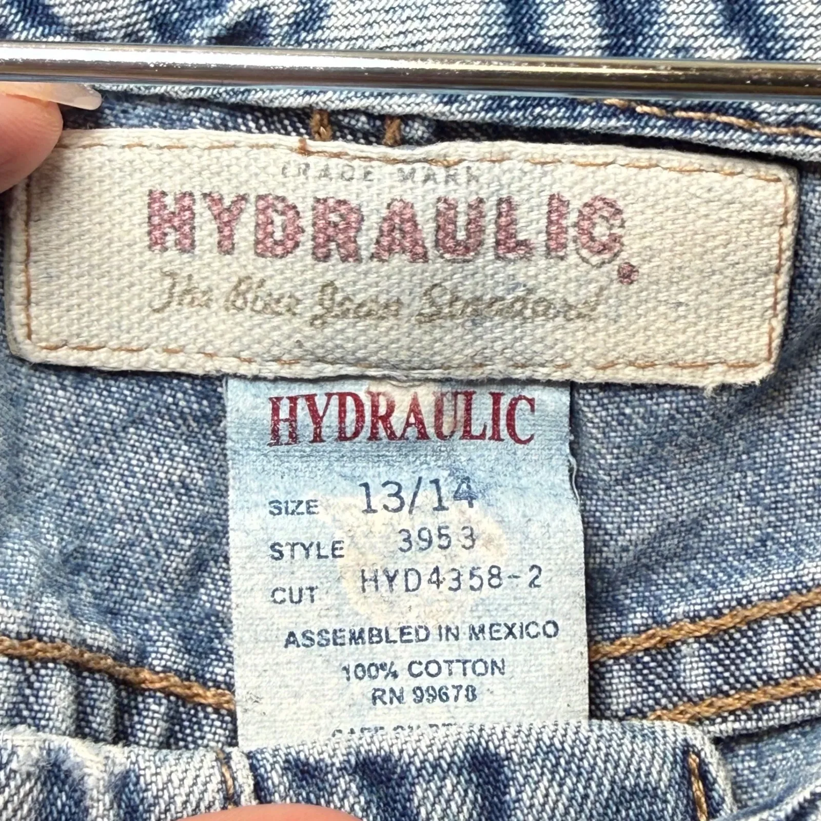 Vintage 90s Y2K Jeans Blue Denim Button Fly Flare Leg Throwback 13/14 - Image 2