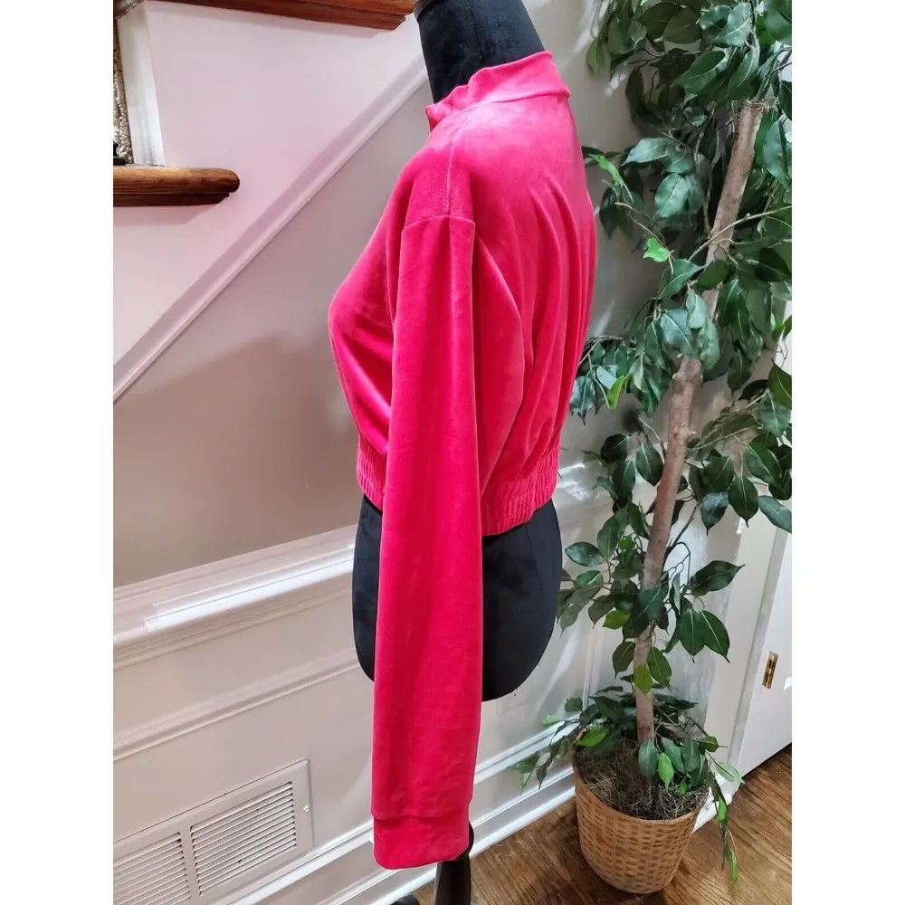 Akira Women's Solid Red 100% Polyester Long Sleeve Half Zip Front Top Size XL - Image 5