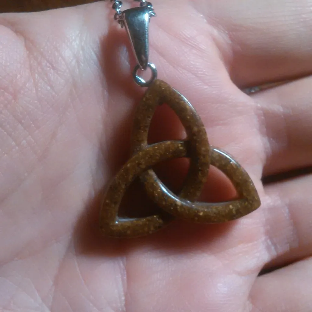 Trinity Knot Tiger's Eye Sterling Silver Pendant Stainless Steel Necklace - Image 13