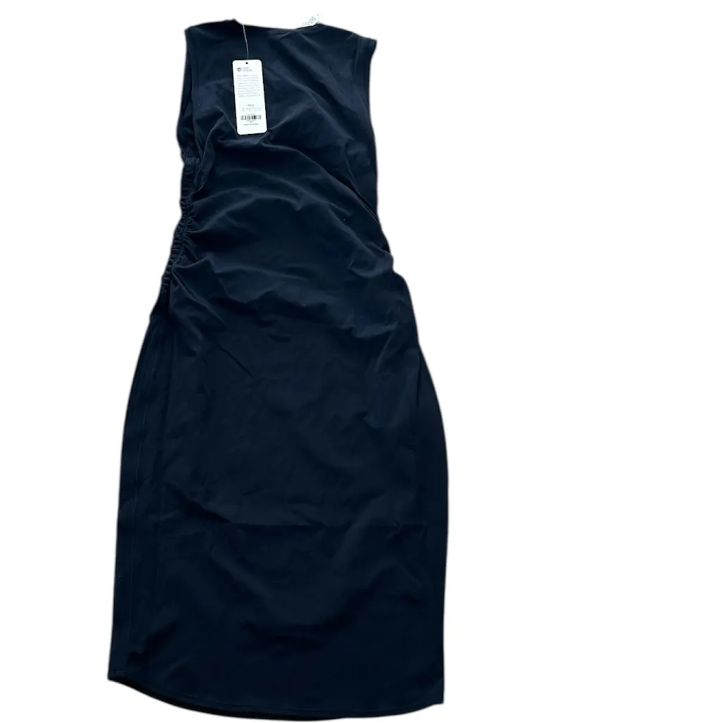 CRZ YOGA Butterluxe Sleeveless Ruched Midi Bodycon, True Navy, Size Small, NWT - Image 5