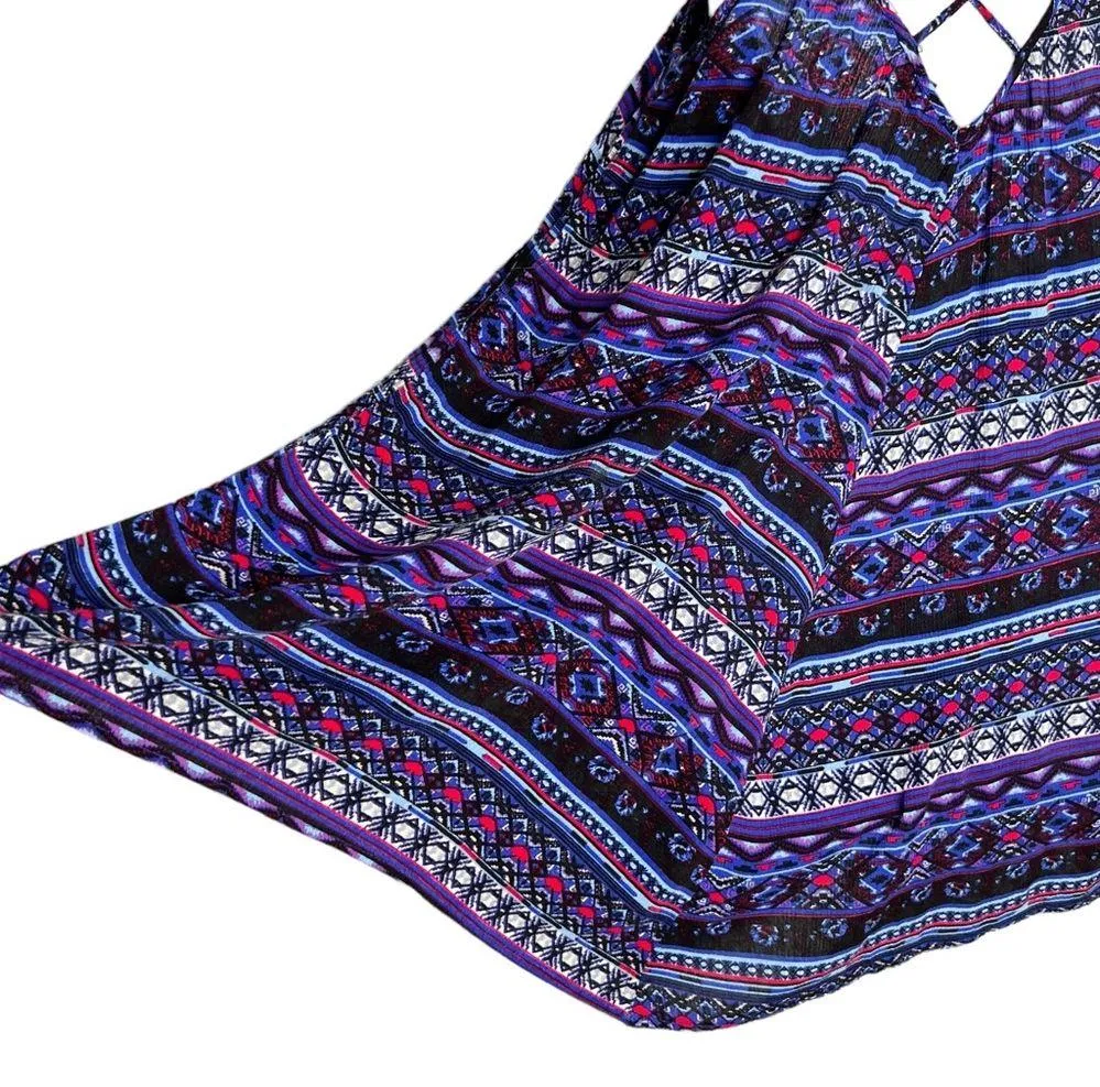 Rue21 Rayon Handkerchief Hem Spaghetti Strap Geometric Print Blouse - Image 6